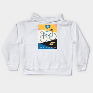 Miyata 721A Vintage Bike Bauhaus Poster - blue paint job Kids Hoodie